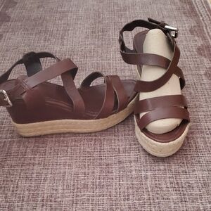 RUDSAK Dark Brown Wedge Sandals